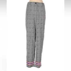 Emporio Armani Gray Plaid Pants with Red and Purple Stripes